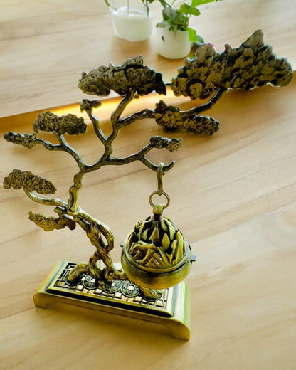 Elegant Metallisk Rökelsehållare Bonsai - möjlighet till personlig gravyr som present