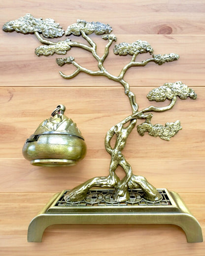 Elegant Metallisk Rökelsehållare Bonsai - möjlighet till personlig gravyr som present