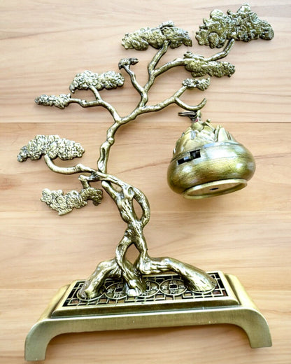 Elegant Metallisk Rökelsehållare Bonsai - möjlighet till personlig gravyr som present