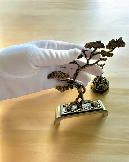 Elegant Metallisk Rökelsehållare Bonsai - möjlighet till personlig gravyr som present