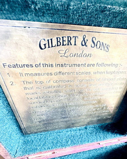 Stort Träkompasslåda "Gilbert & Sons" med Gravyrmöjlighet