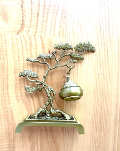 Elegant Metallisk Rökelsehållare Bonsai - möjlighet till personlig gravyr som present